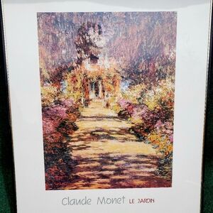 Claude Monet Le Jardin Garden Flower Wall Art/Print Framed Poster 22x28"